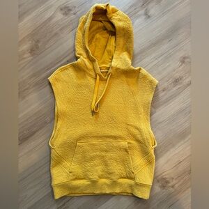 Yellow slightly oversized Sleeveless Hoodie